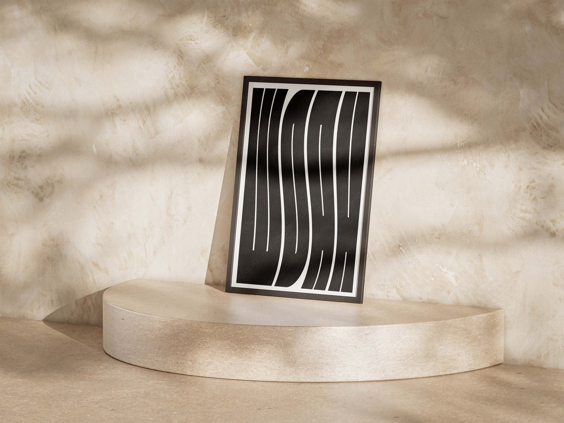 Abstract Black Wavy Lines Minimalist Bold Modern Art 3 Pack Poster - Image 4