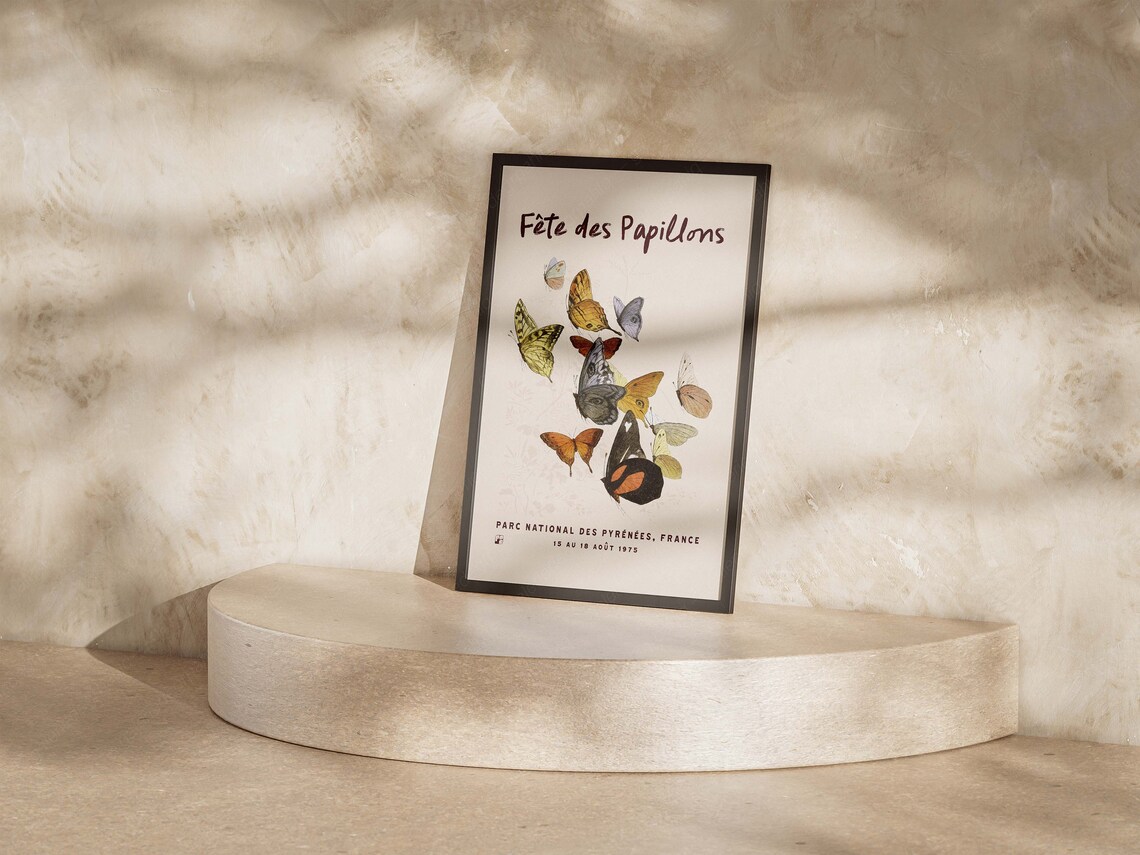 Vintage French Festival Of Butterflies Art Print - Image 5