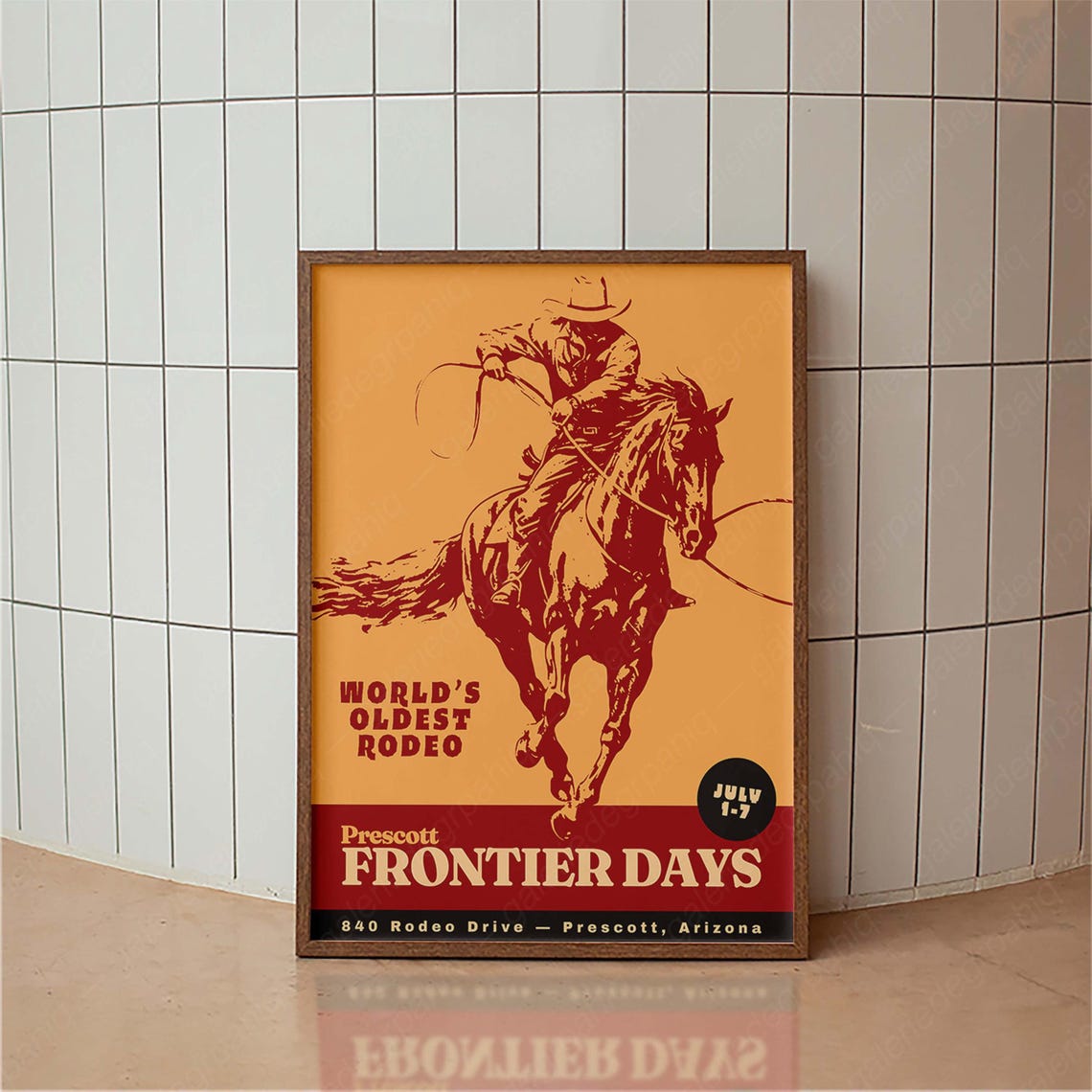 Prescott Frontier Days World Oldest Rodeo Arizona Vintage Event Poster