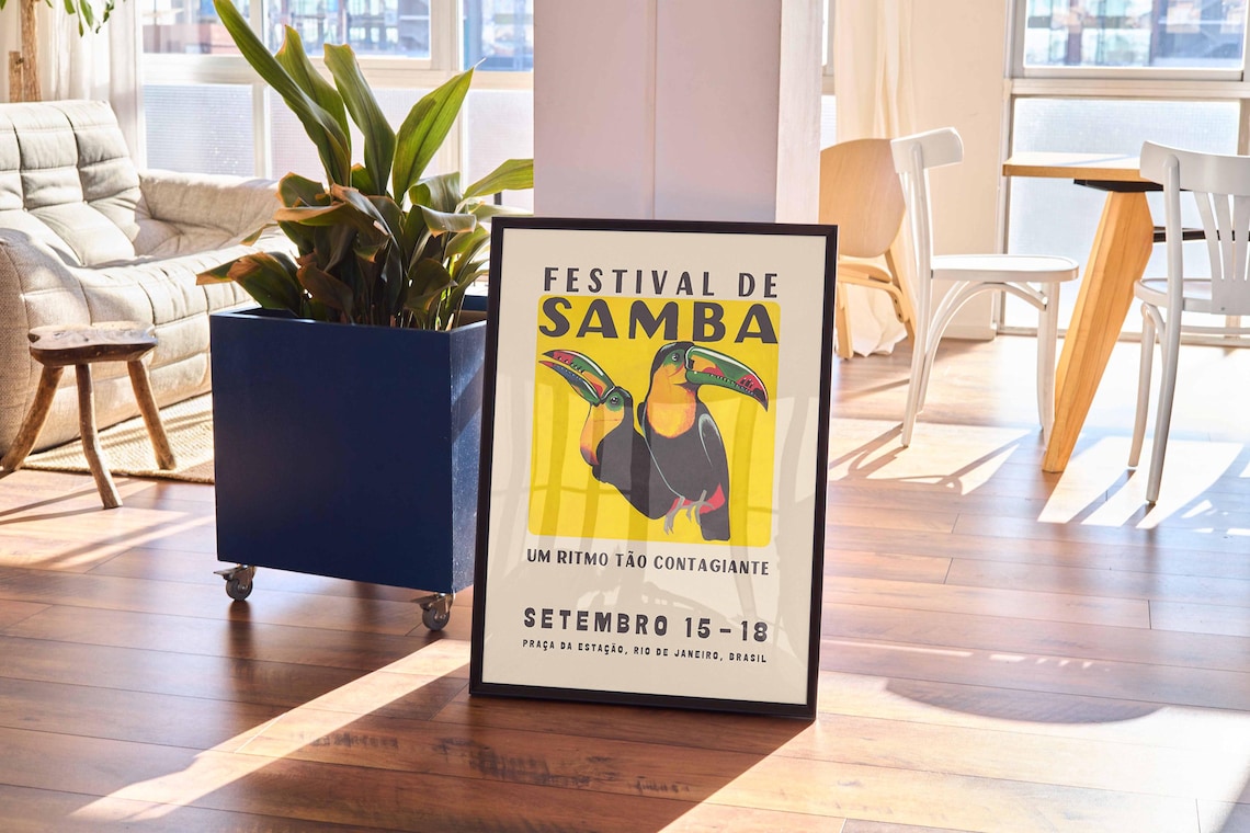 Toucan Samba Festival Vintage Mid-Century Art Print - Image 5
