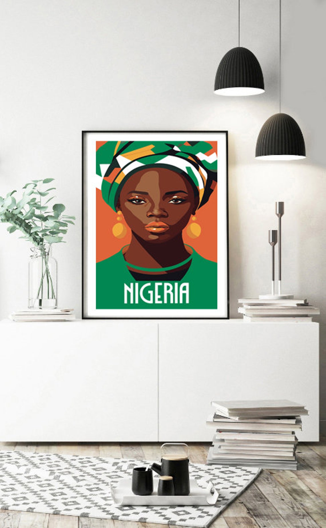 Nigeria Poster Nigeria Wall Art Black Woman Art Black Wall Art Nigerian Girl Dorm Room Decor Colourful Wall Art Large Wall Art - Image 2