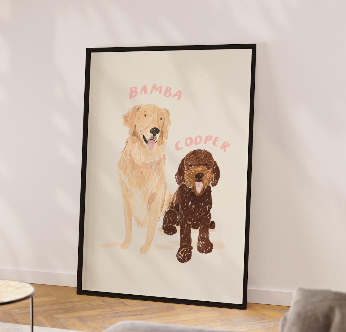Watercolor Pet Portrait Set of 2, Personalized Cat Dog Art Print