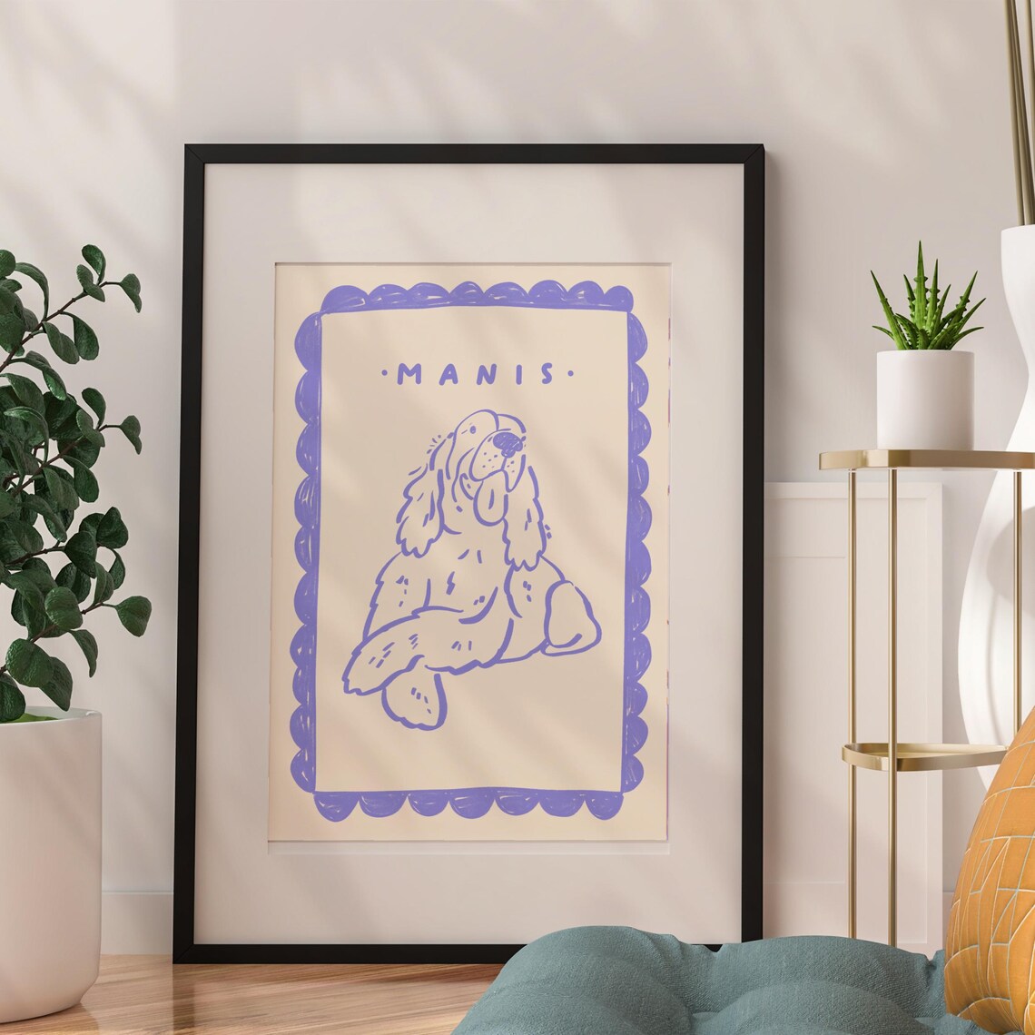 Custom Pet Portrait Nursery Decor Art Print