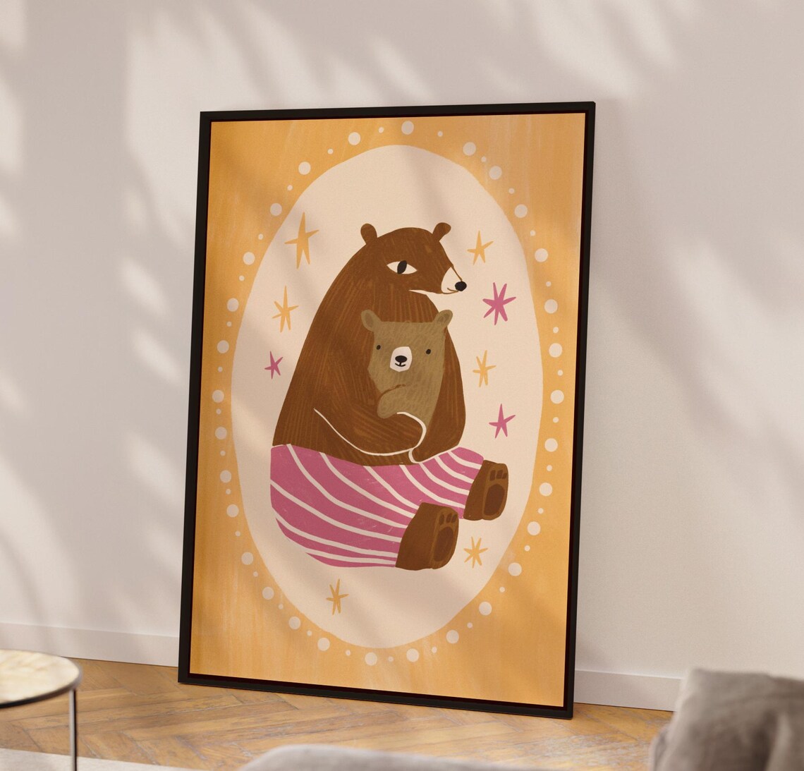 Bear Print Animal Nursery Montessori Poster