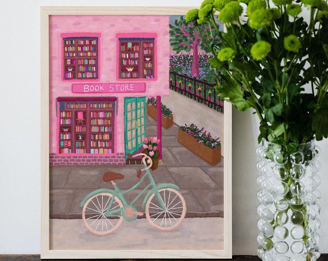 Book Shop - Travel City Art Print