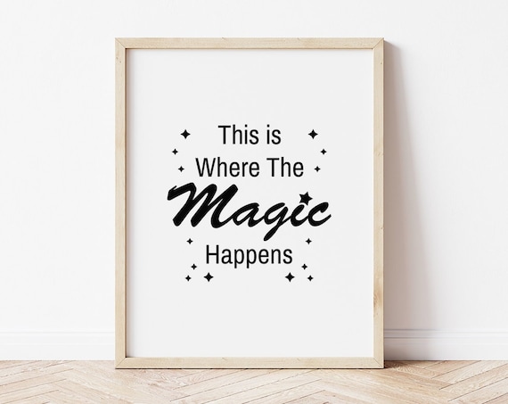 This Is Where The Magic Happens Office Inspirational Quote Poster