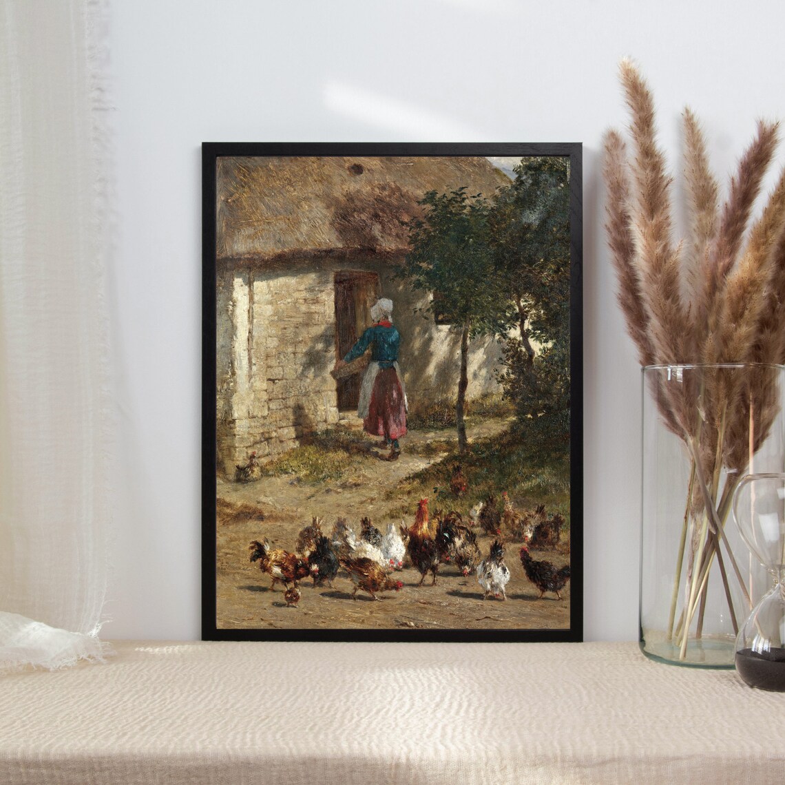 Vintage Chicken Farmhouse Art Print, Country Decor - Image 2