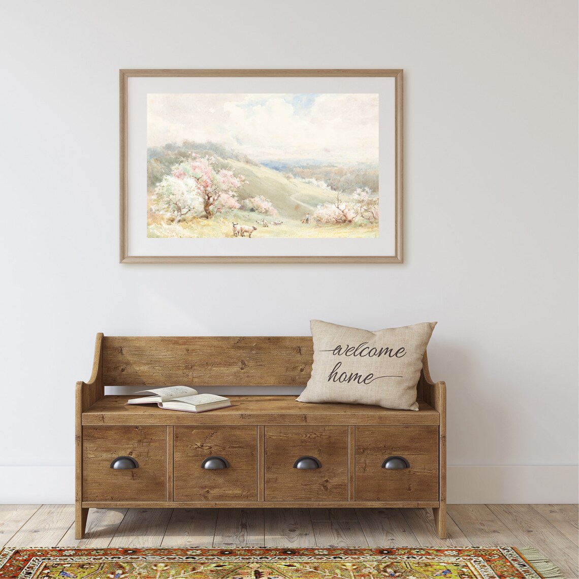 Vintage Spring Landscape Art Print, Farmhouse Decor - Image 2