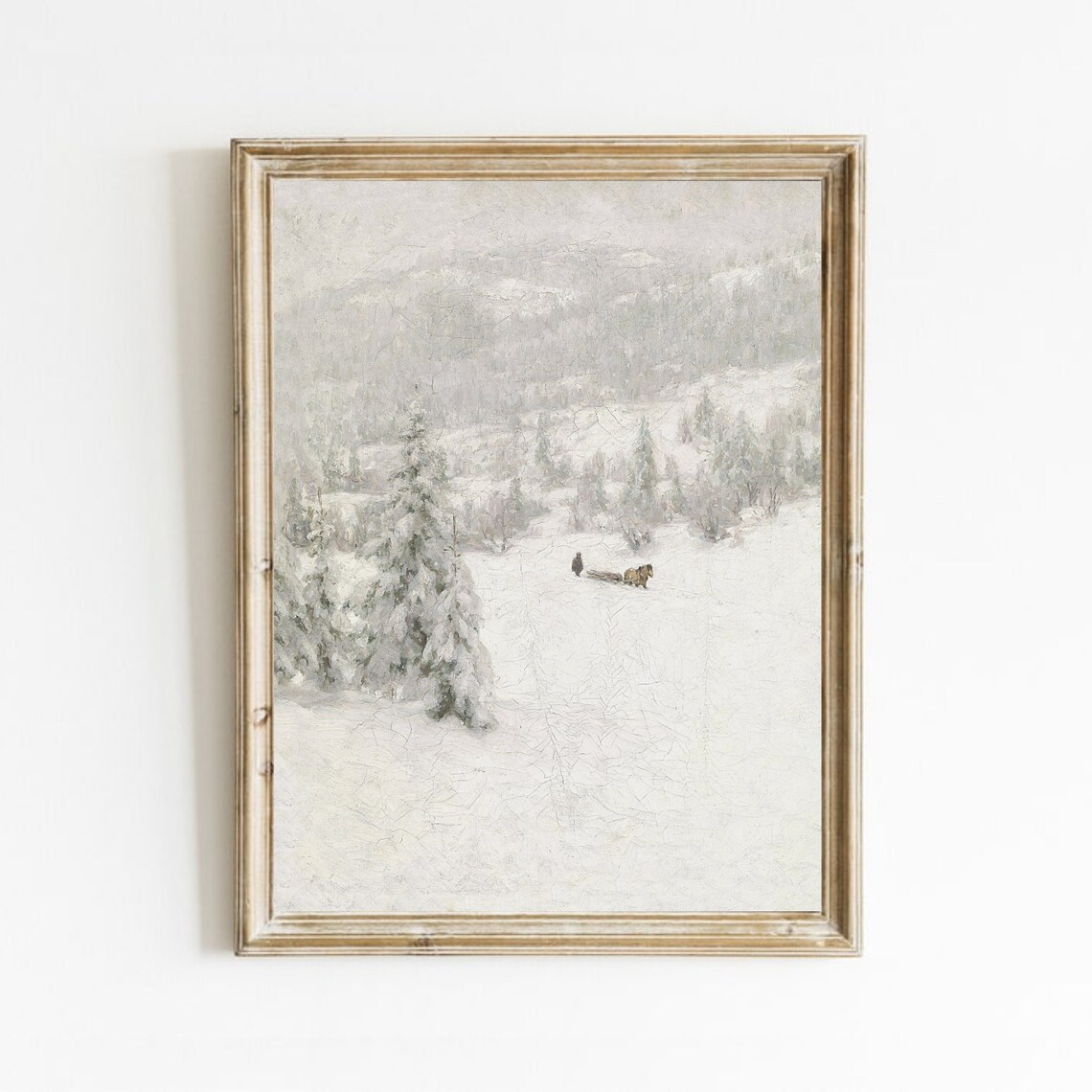 Vintage Winter Norwegian Snow Landscape Art Print