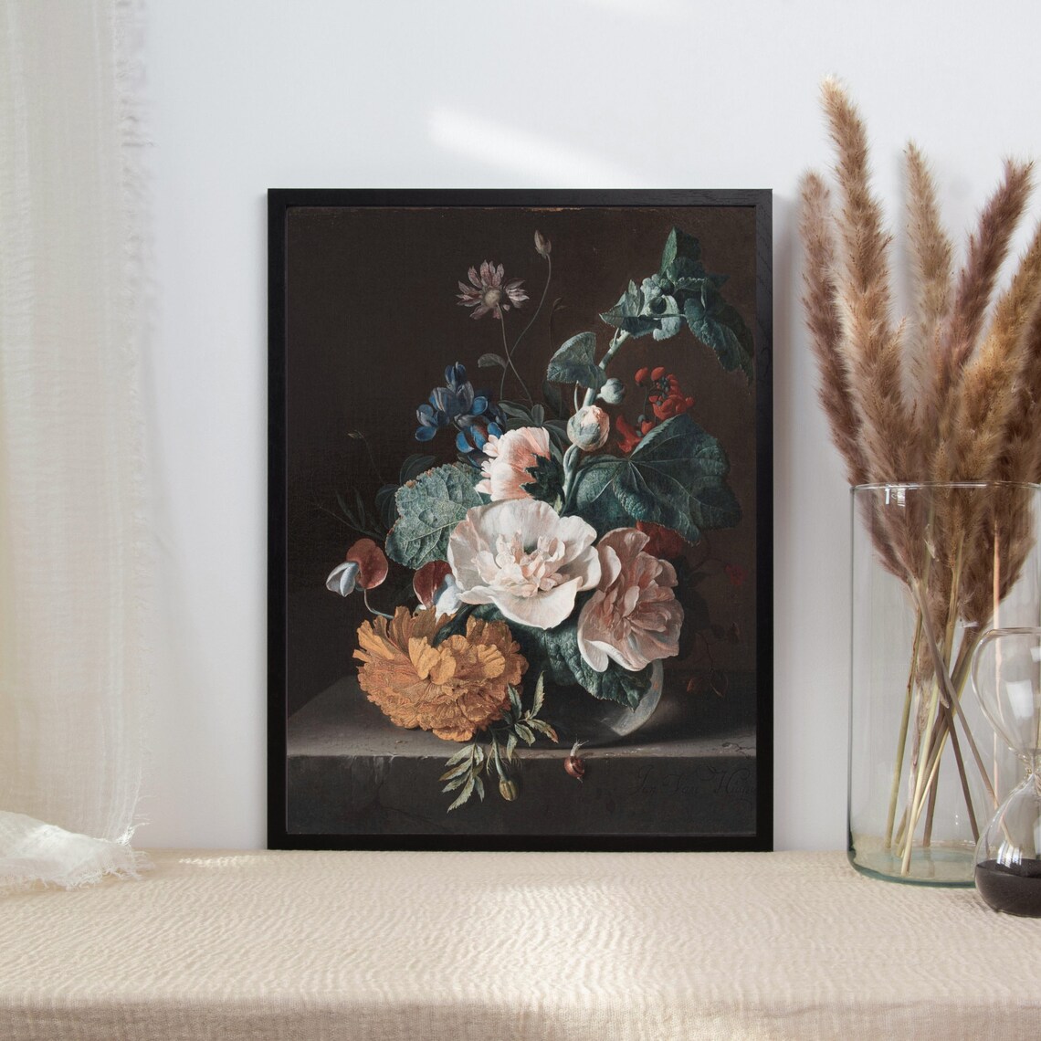 Moody Floral Still Life Art Poster Print - Image 2