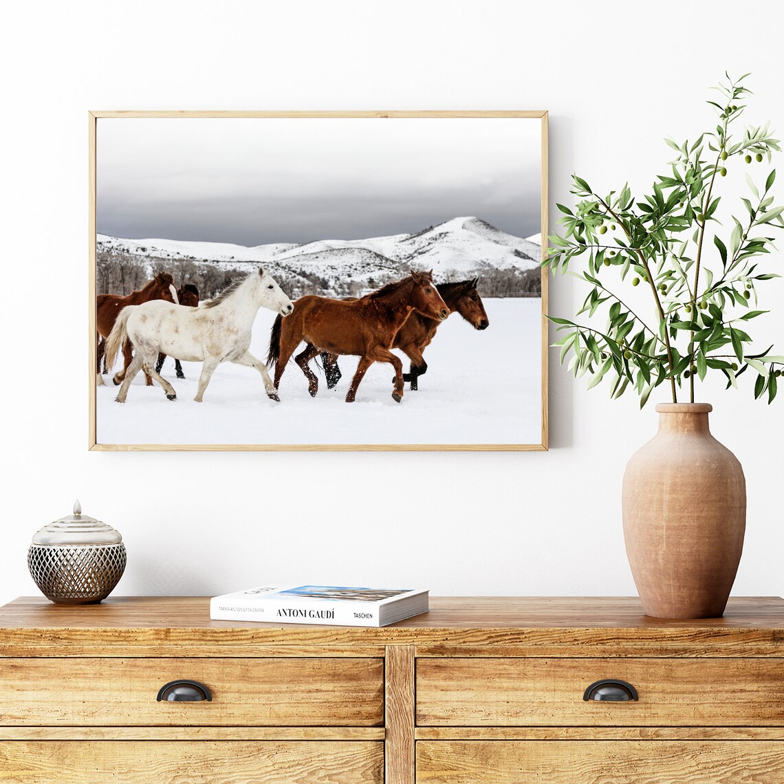 Horse Photography in Snowy Mountains, Winter Art Print - Image 2