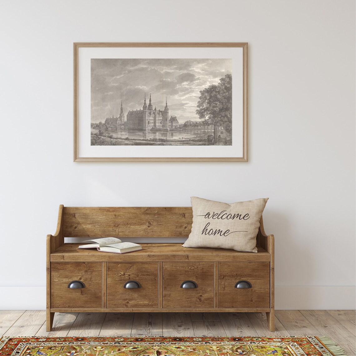 Vintage Castle Sketch Art Print, Antique Cityscape - Image 2