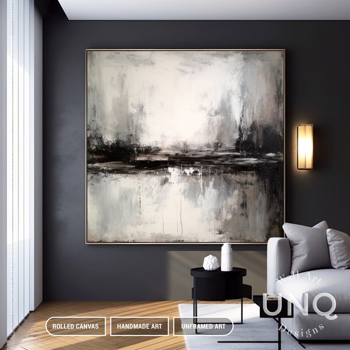 Abstract Landscape Art Print, Brown Grey Minimalist - Image 2