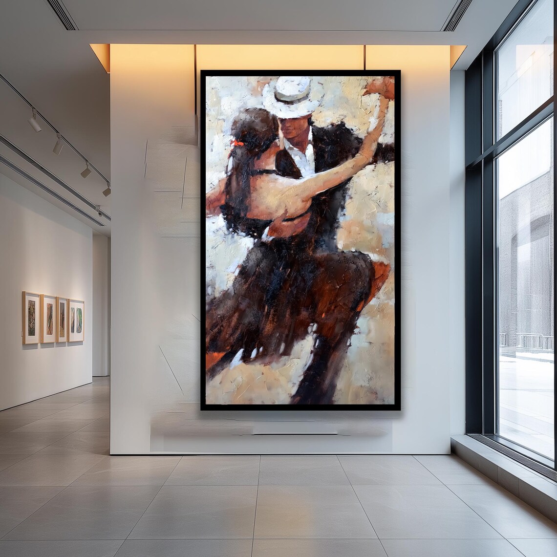 Passionate Tango Dance Couple In Motion Oil Painting Art Poster