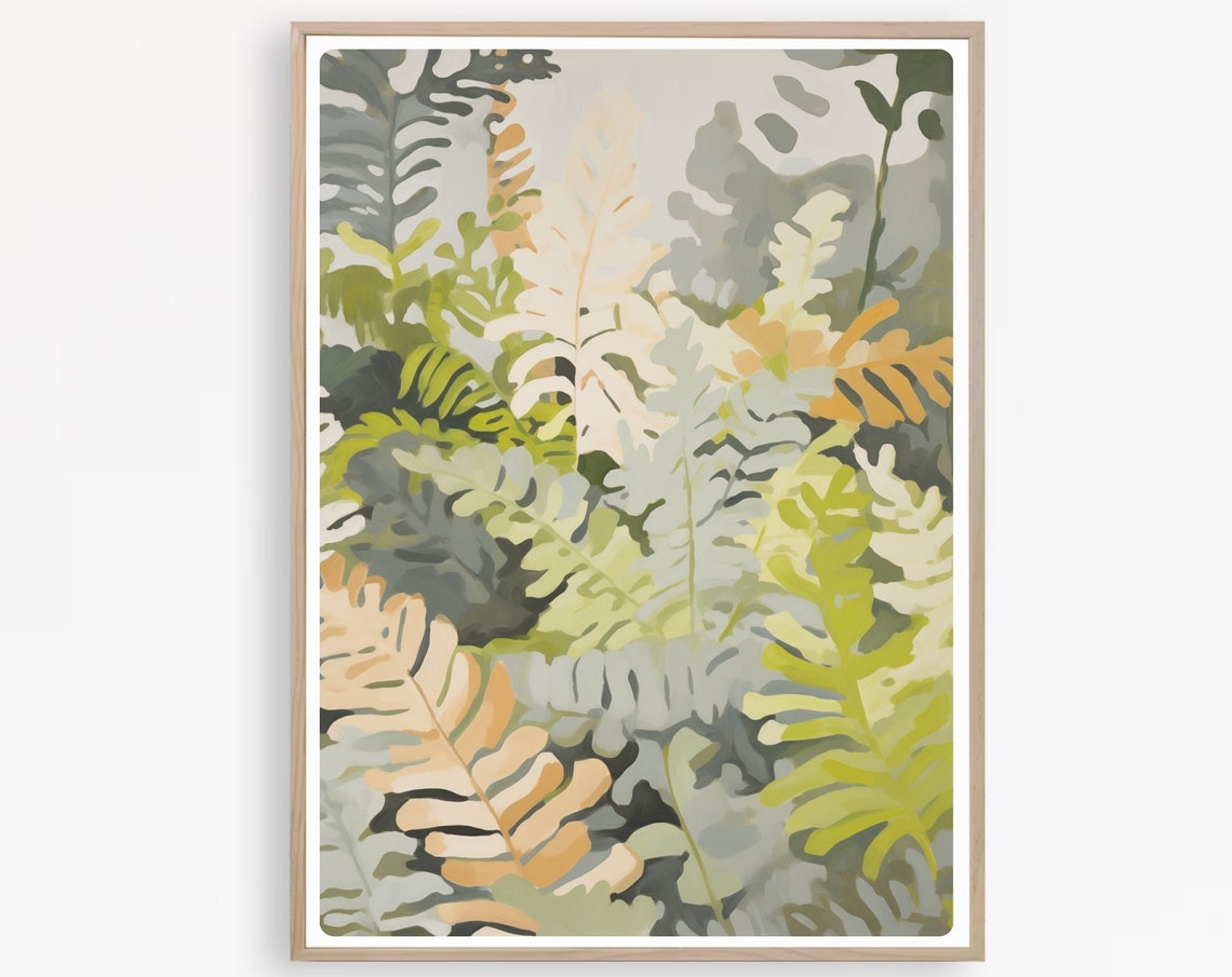 Colorful Tropical Leaf Pattern Botanical Jungle Foliage Art Poster