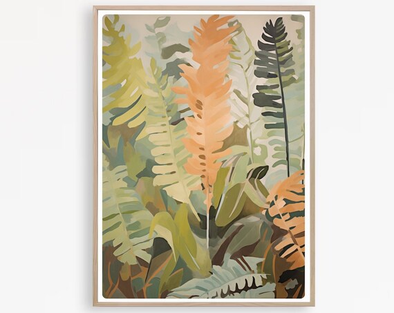 Leaves Wall Art Colorful Botanical Print Leaf Pattern Design Tropical Prints Bedroom Instant