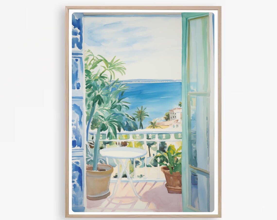 Impressionist Ocean View Through Door Art Print