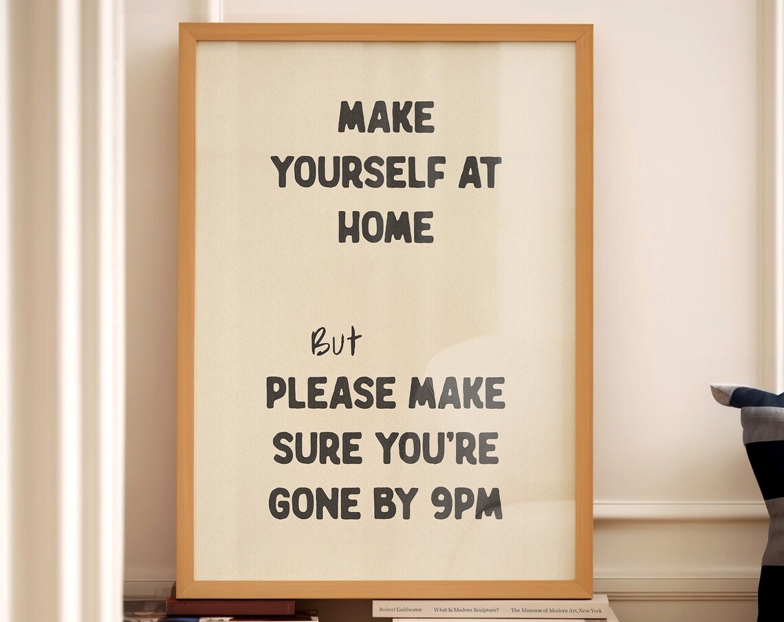 Please Leave By 9pm Funny Quote Wall Art Print - Image 4