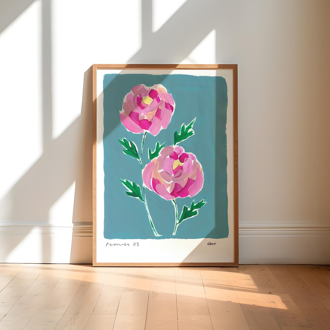 Peonies Abstract Floral Art Print, Botanical