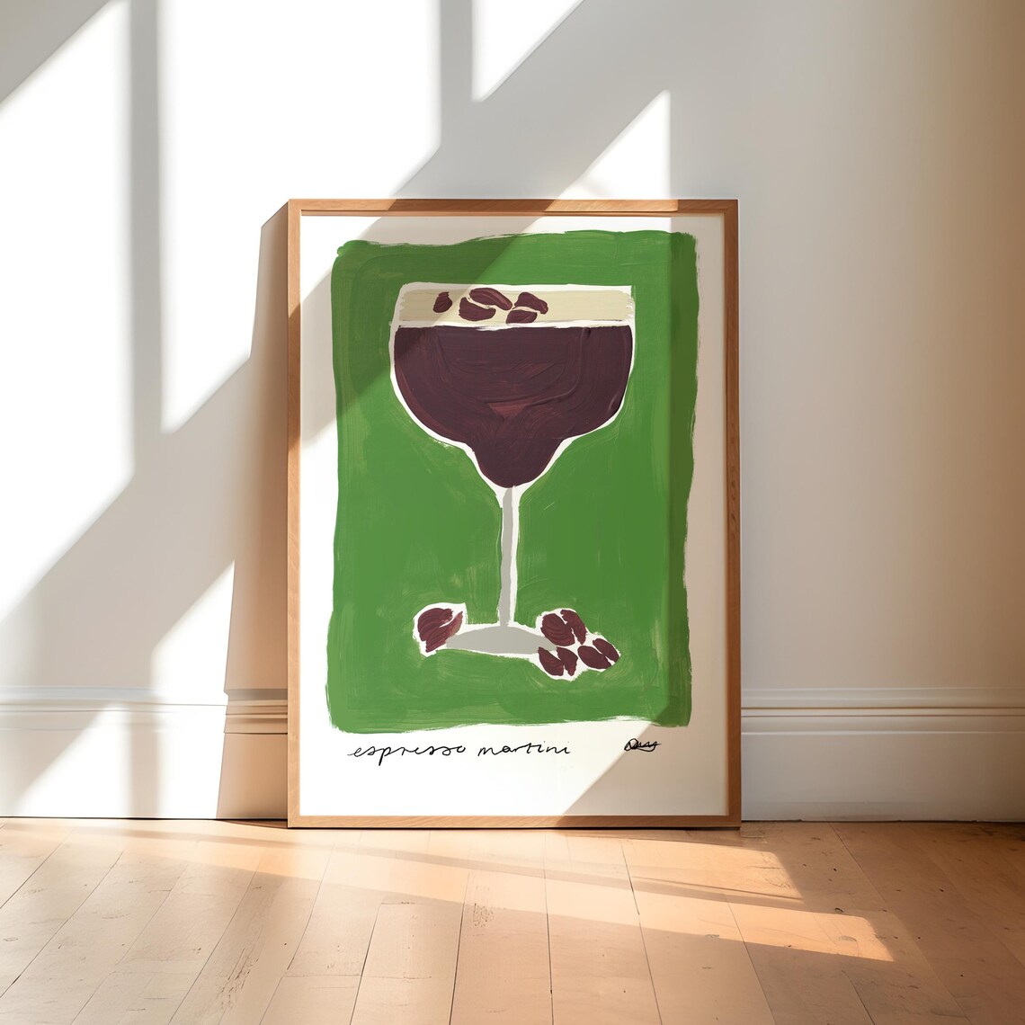 Espresso Martini Painting Art Print, Colourful Kitchen