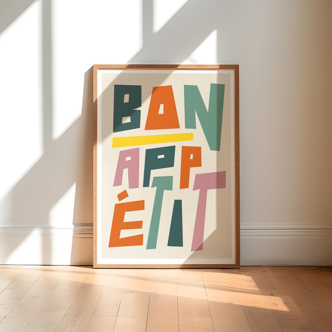 Bon Appetit Typography Art Print, Kitchen Decor