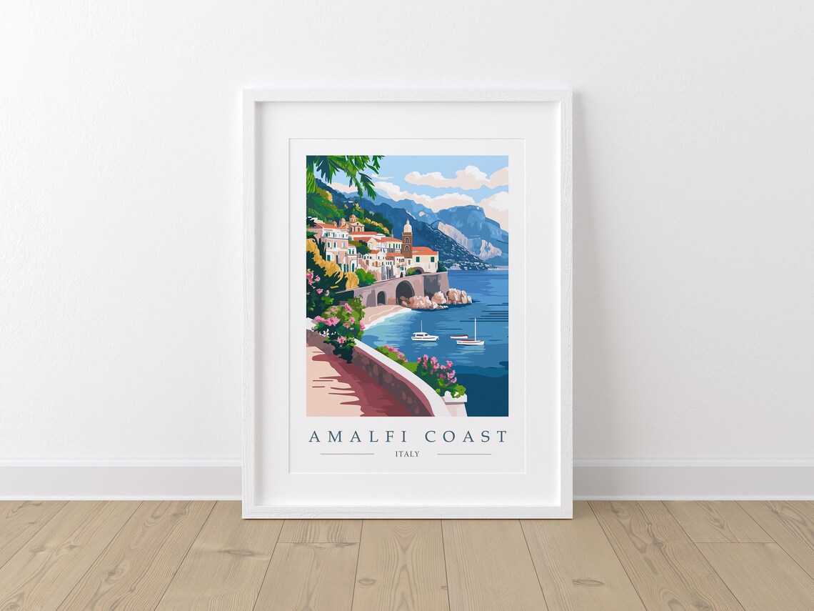 Amalfi Coast Italy Cliffside Village Overlooking the Sea Poster - Image 2