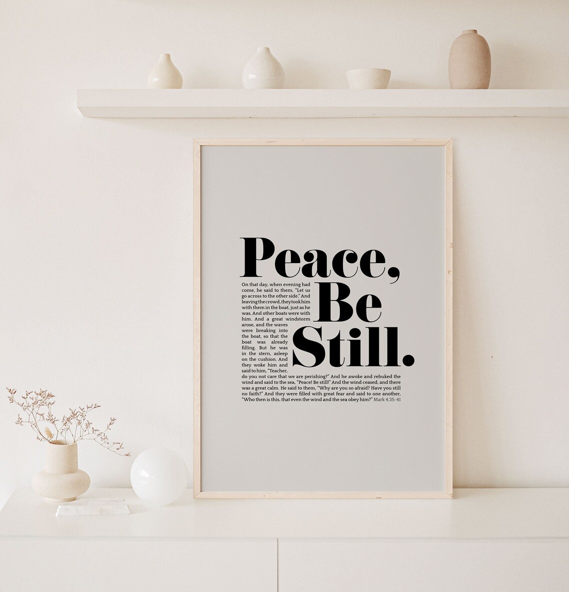 Peace Be Still Mark 4 Scripture Wall Art Print