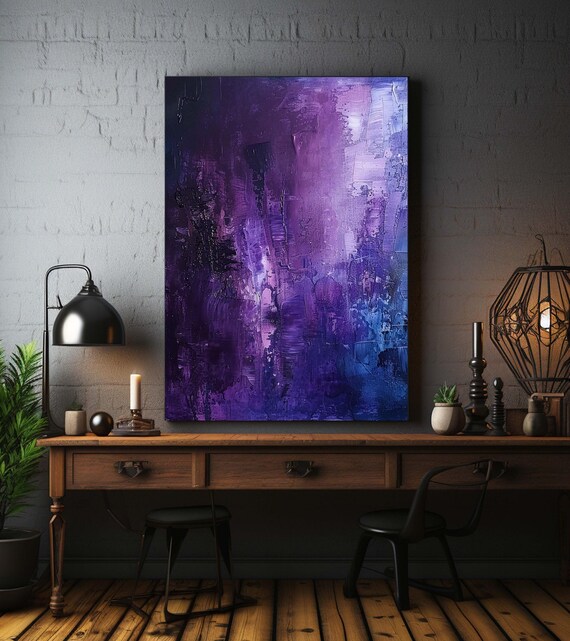 Indigo Art Amethyst Indigo Abstract Art Amethyst Art Purple Wall Art Textured Art