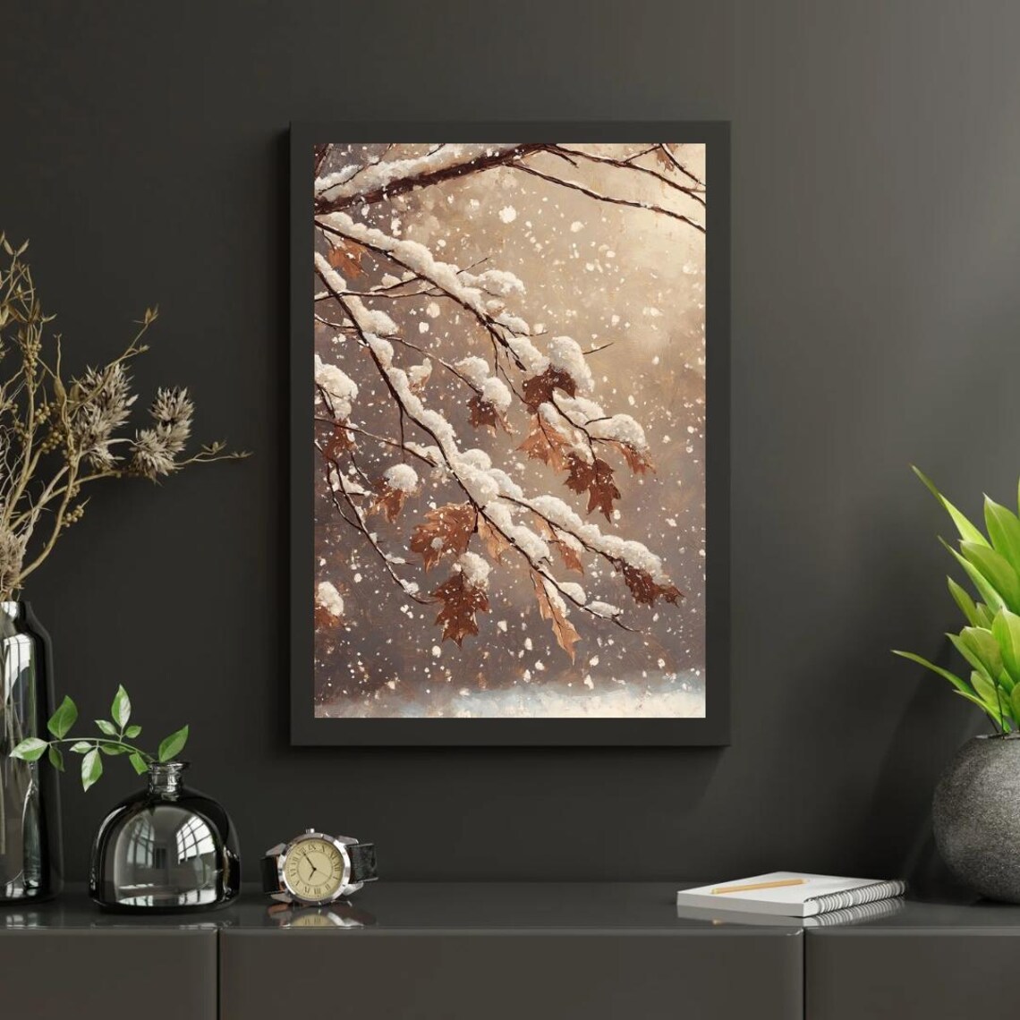 Moody Winter Forest Art Print, Seasonal Wall Decor - Image 3