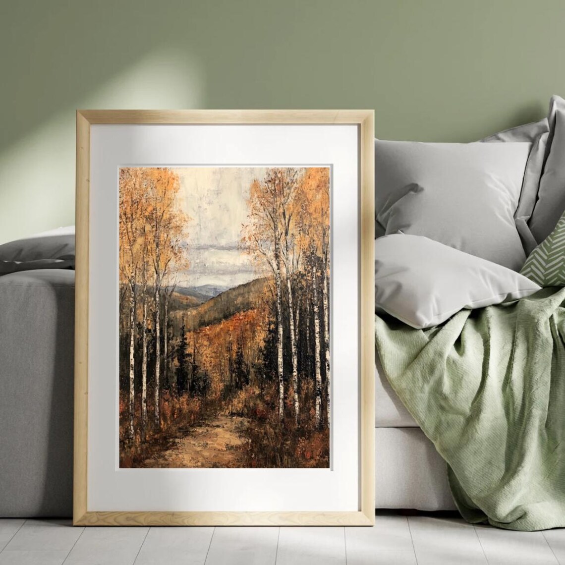 Vintage Rustic Tree Mountain Dirt Road Fall Art Print - Image 3