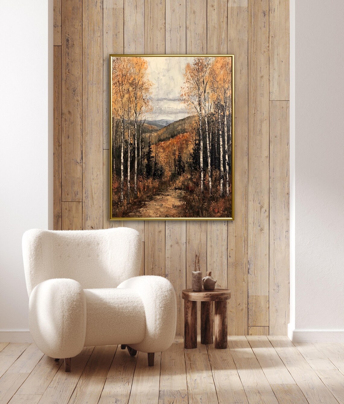 Vintage Rustic Tree Mountain Dirt Road Fall Art Print - Image 4