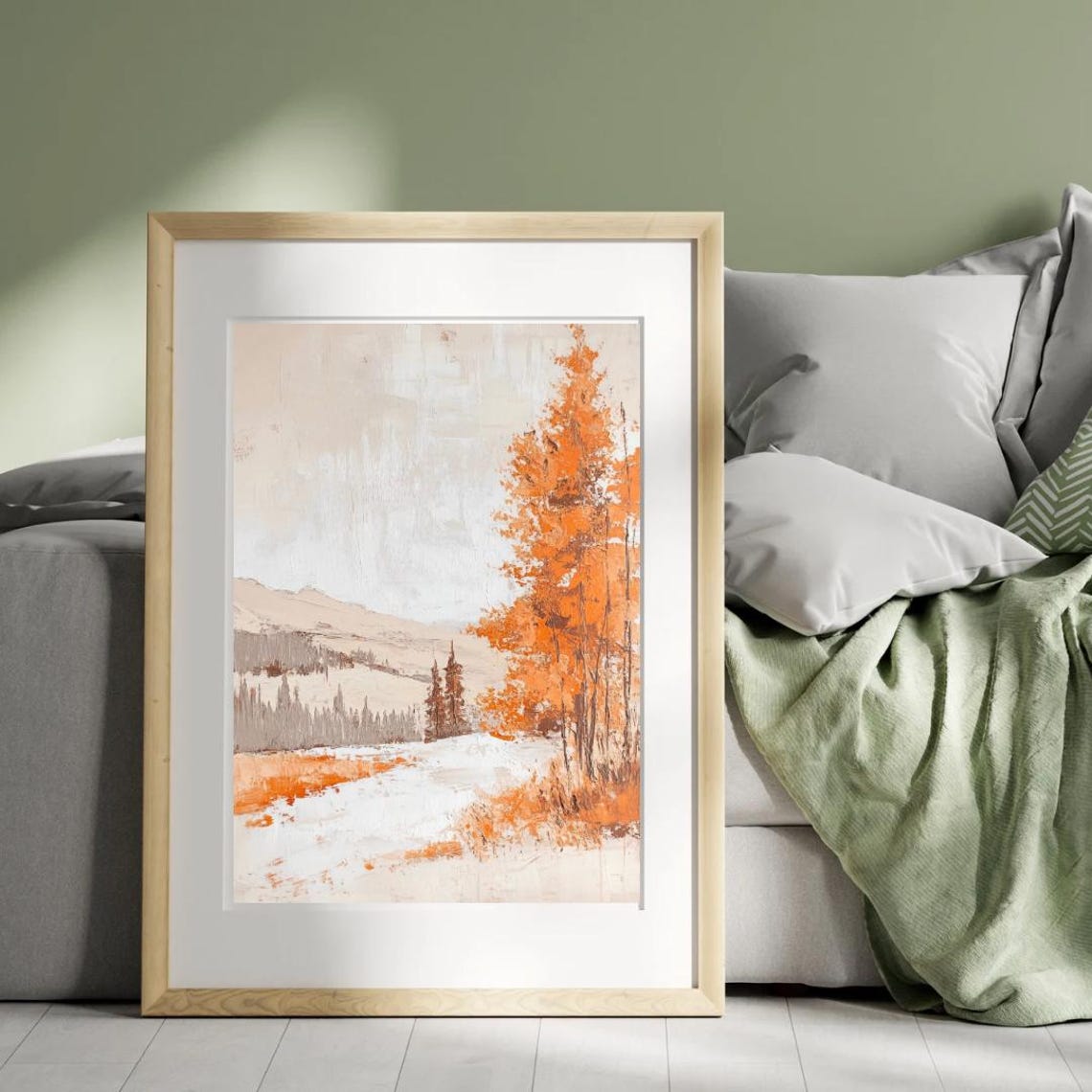 Autumn Tales Forest Path Orange Trees Fall Landscape Art Poster - Image 3