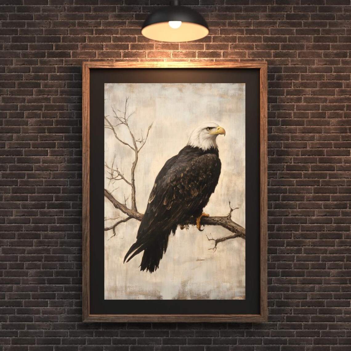 Vintage Bald Eagle Art Print, Wildlife Animal Print - Image 4