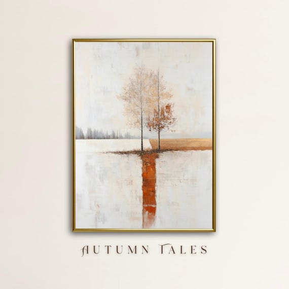 Winter Wall Art Print Moody Minimalist Abstract Snow Covered Field With Trees Art Modern Contemporary Farmhouse Christmas Decor