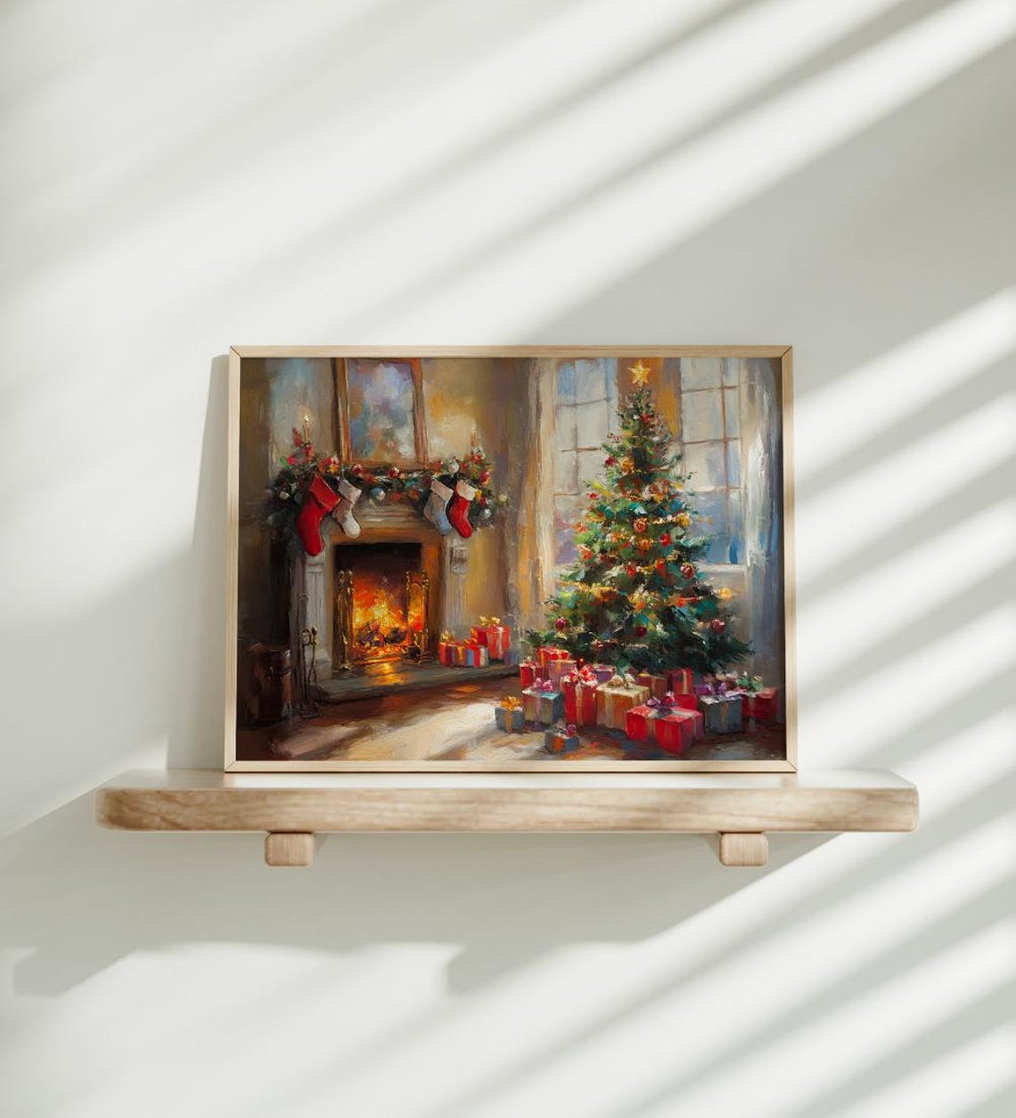 Cozy Fireplace With Stockings And Glowing Christmas Tree Poster - Image 2