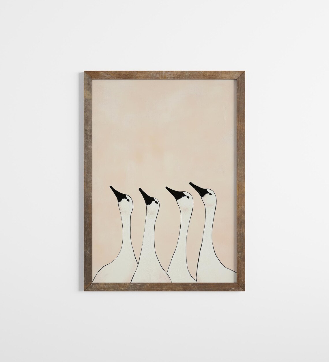 Vintage White Swans Painting Wall Art French Country Wall Art Nursery Wall Art Vintage Print Animal Poster - Image 2