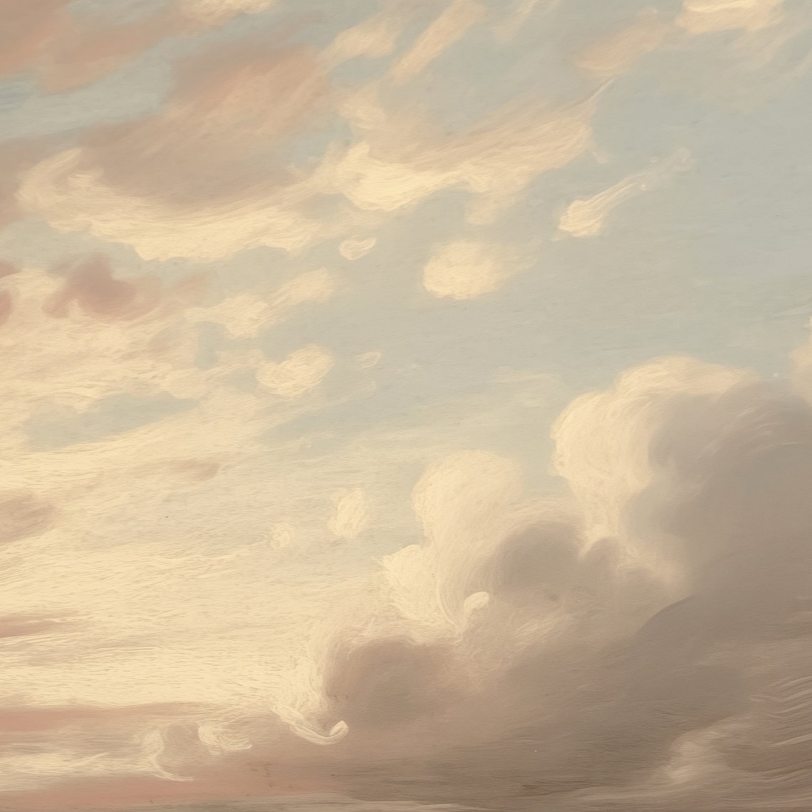 Soft Cloud Study Pastel Sky Dreamy Vintage French Country Art Poster - Image 2