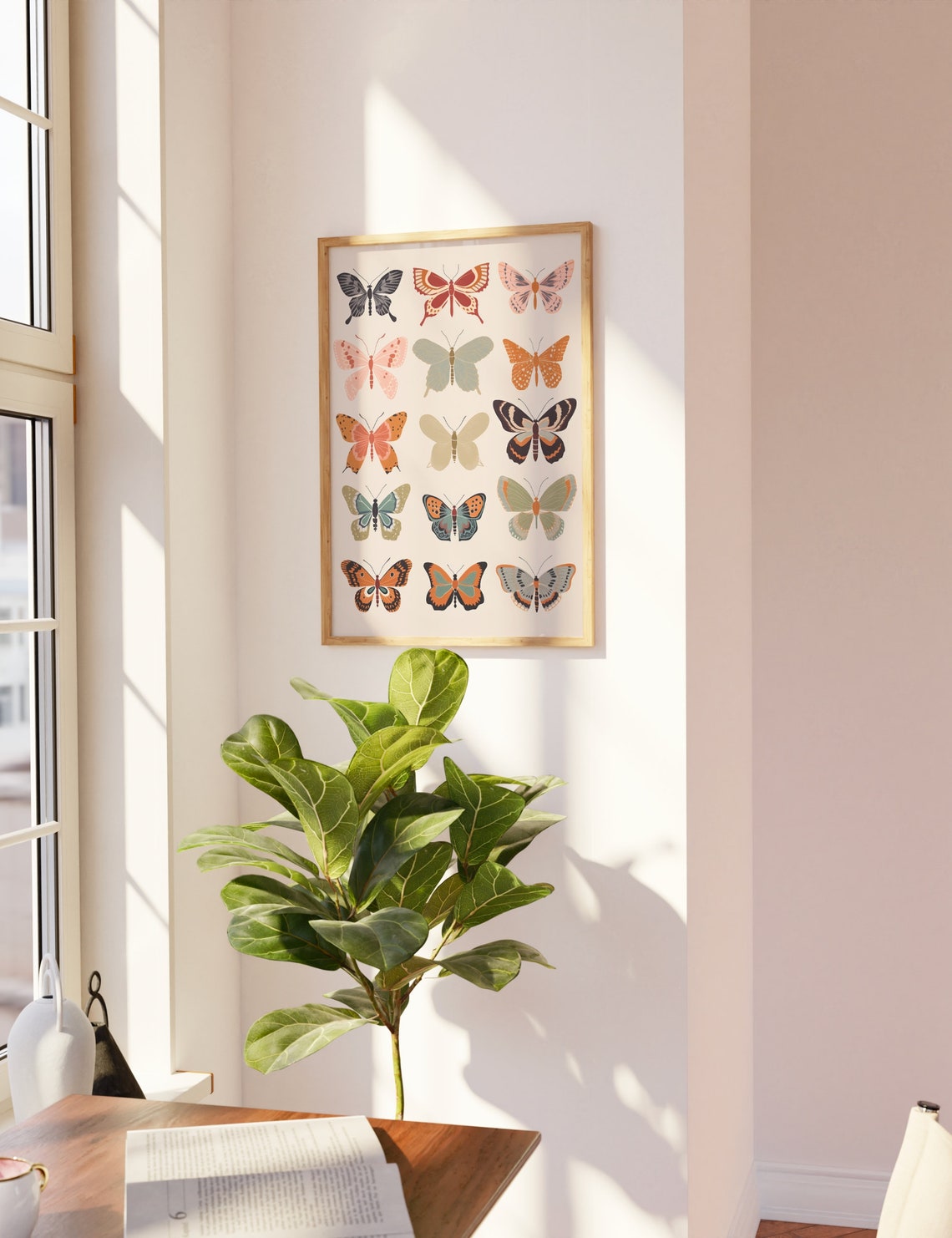 Butterfly Specimen Chart Colorful Insect Collection Grid Poster - Image 2