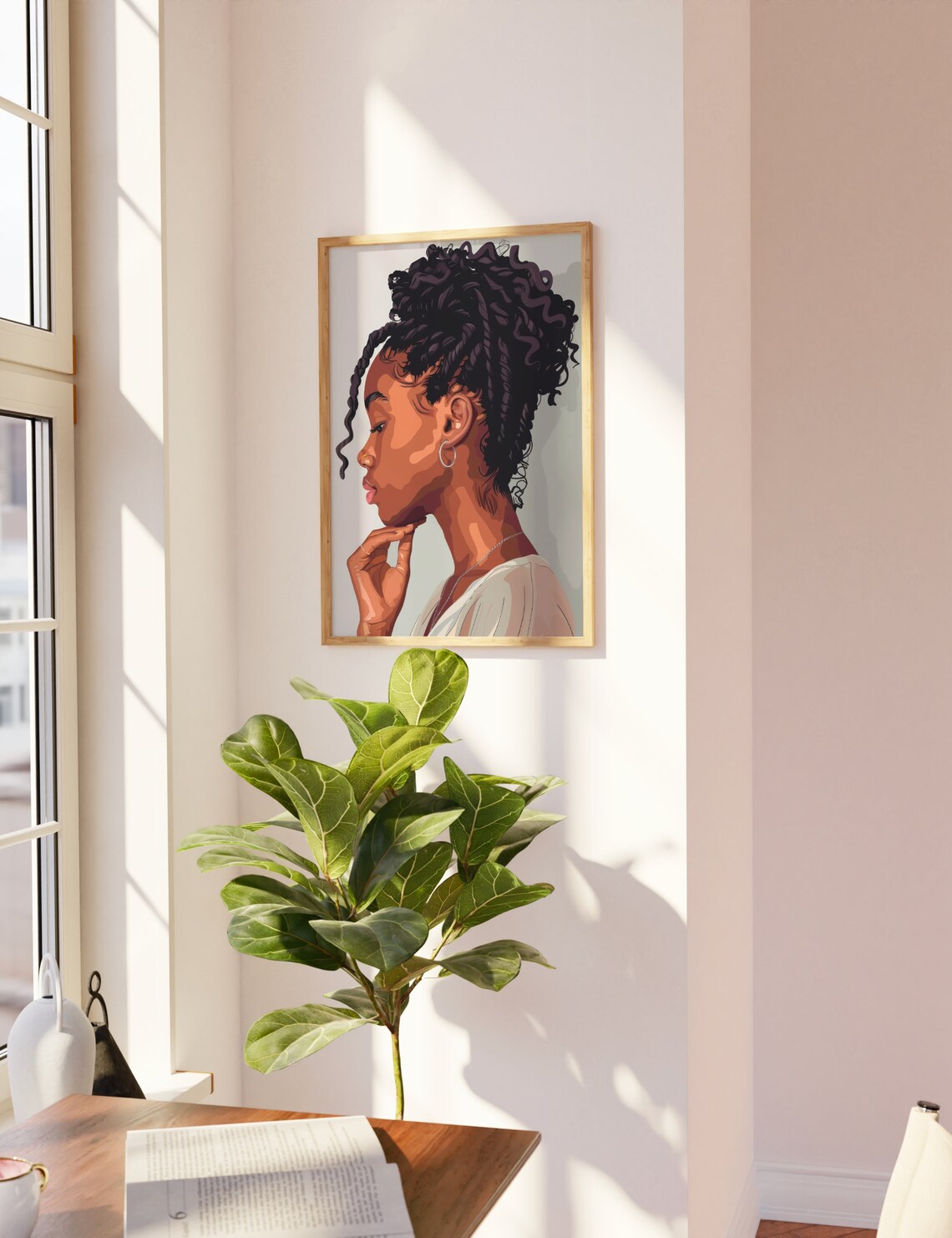 Black Woman Print Fashion Abstract Wall Art Black Girl Decor Modern Black Woman Portrait Empowering Contemporary Artwork - Image 2