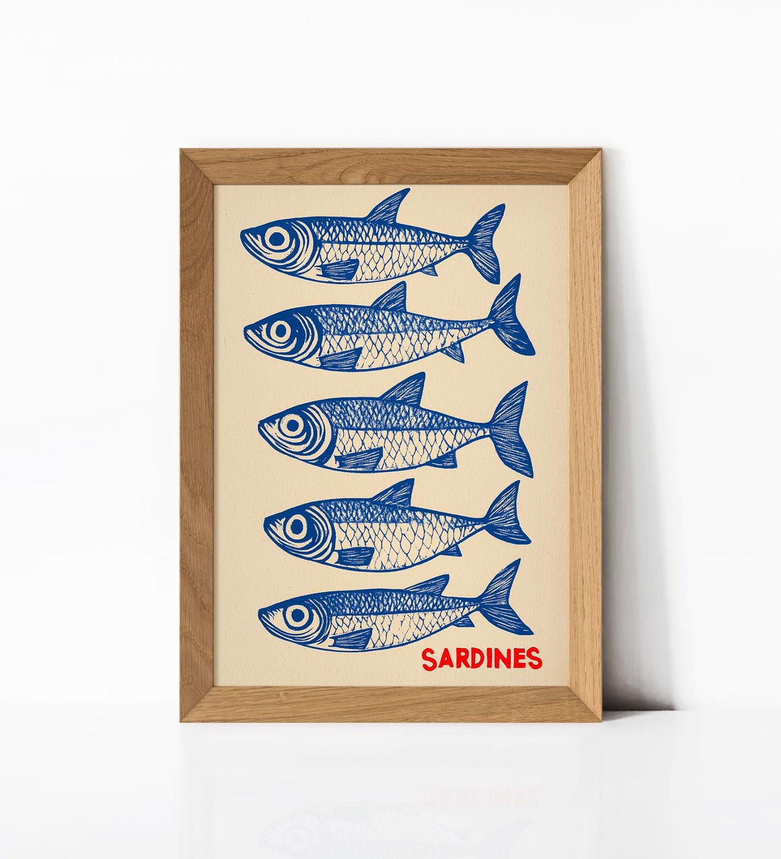Sardines Retro Seafood Illustration Vintage Coastal Art Poster - Image 3