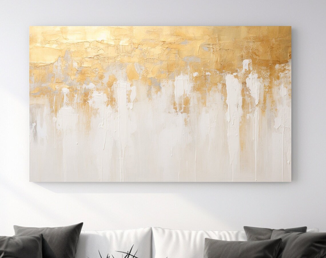 Golden Abstract Painting, Abstract Design Art Print