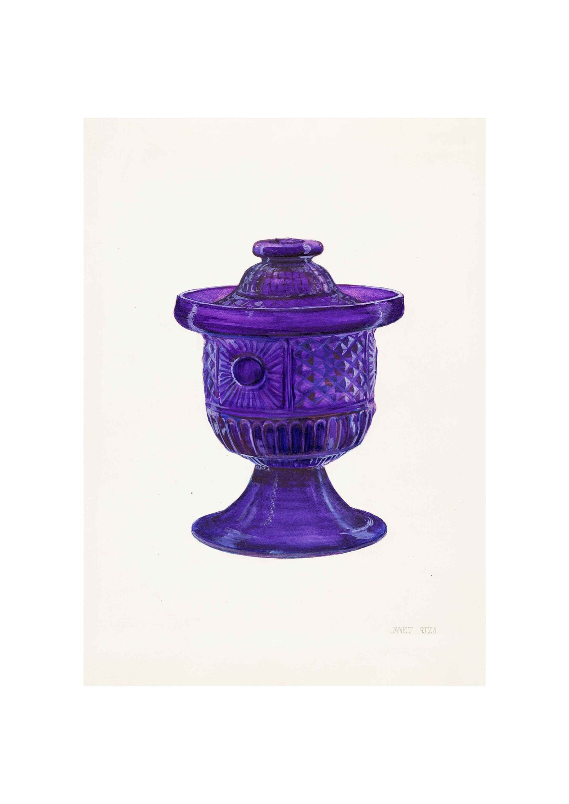 Vintage Retro Purple Sugar Bowl Art Print