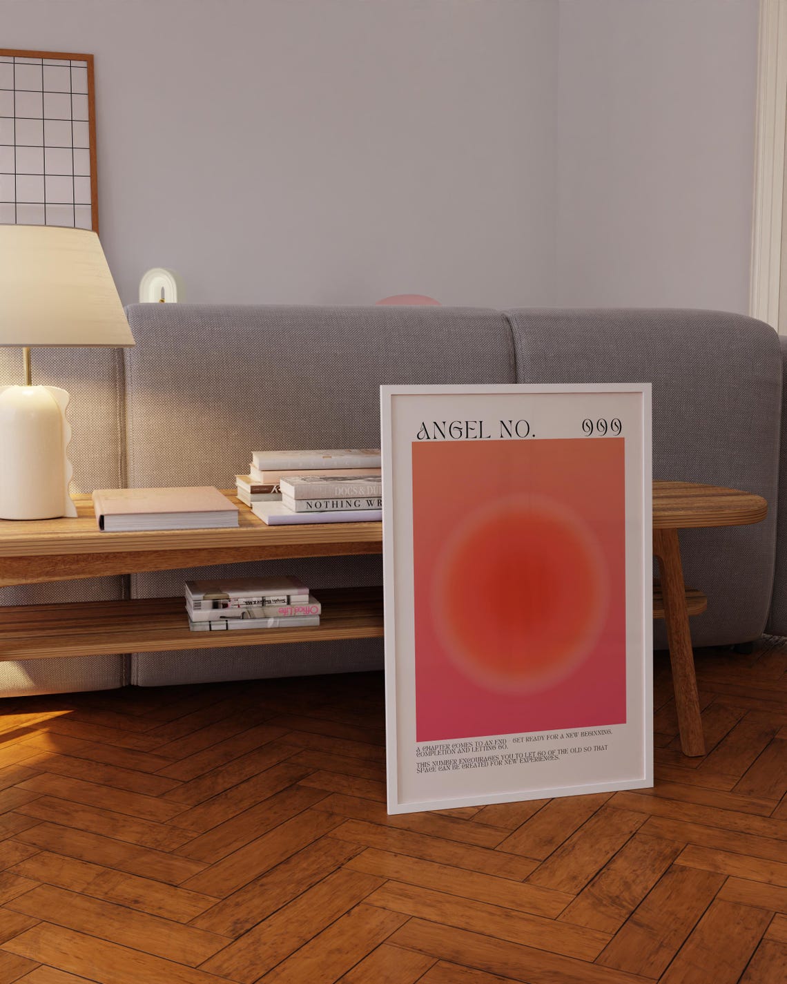 Angel Number 999 Coral Aura New Beginnings Numerology Meaning Poster - Image 5