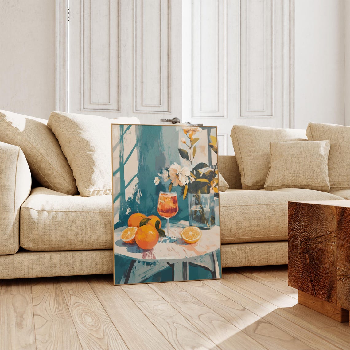 Aperol Spritz Cocktail Still Life Orange Citrus Kitchen Art Poster - Image 3