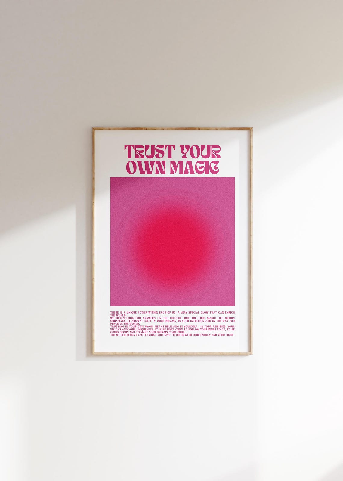 Trust Your Own Magic Pink Aura Inspirational Quote Wall Poster - Image 3