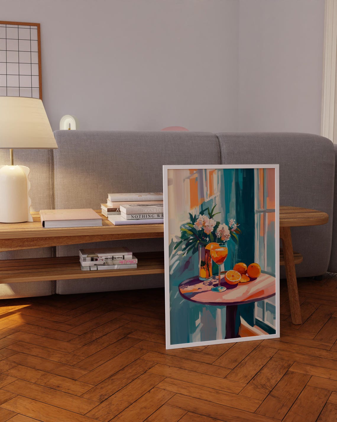 Orange Cocktail Still Life Painting Poster Sunlit Window Fruit Art - Image 5