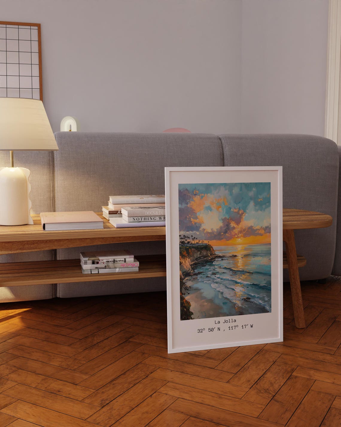 La Jolla Sunset Cove Painting Golden Hour California Ocean Poster - Image 5