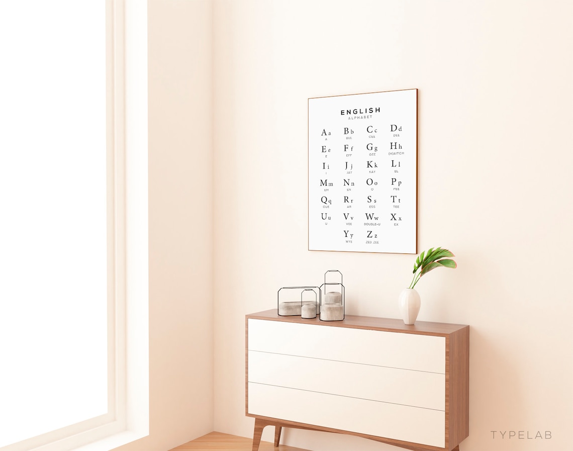 English Alphabet Chart Poster, Nursery Learning Decor - Image 3