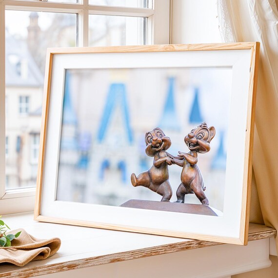 Chip And Dale Statue Wall Art Disney Print Magic Kingdom Wdw Horizontal Landscape