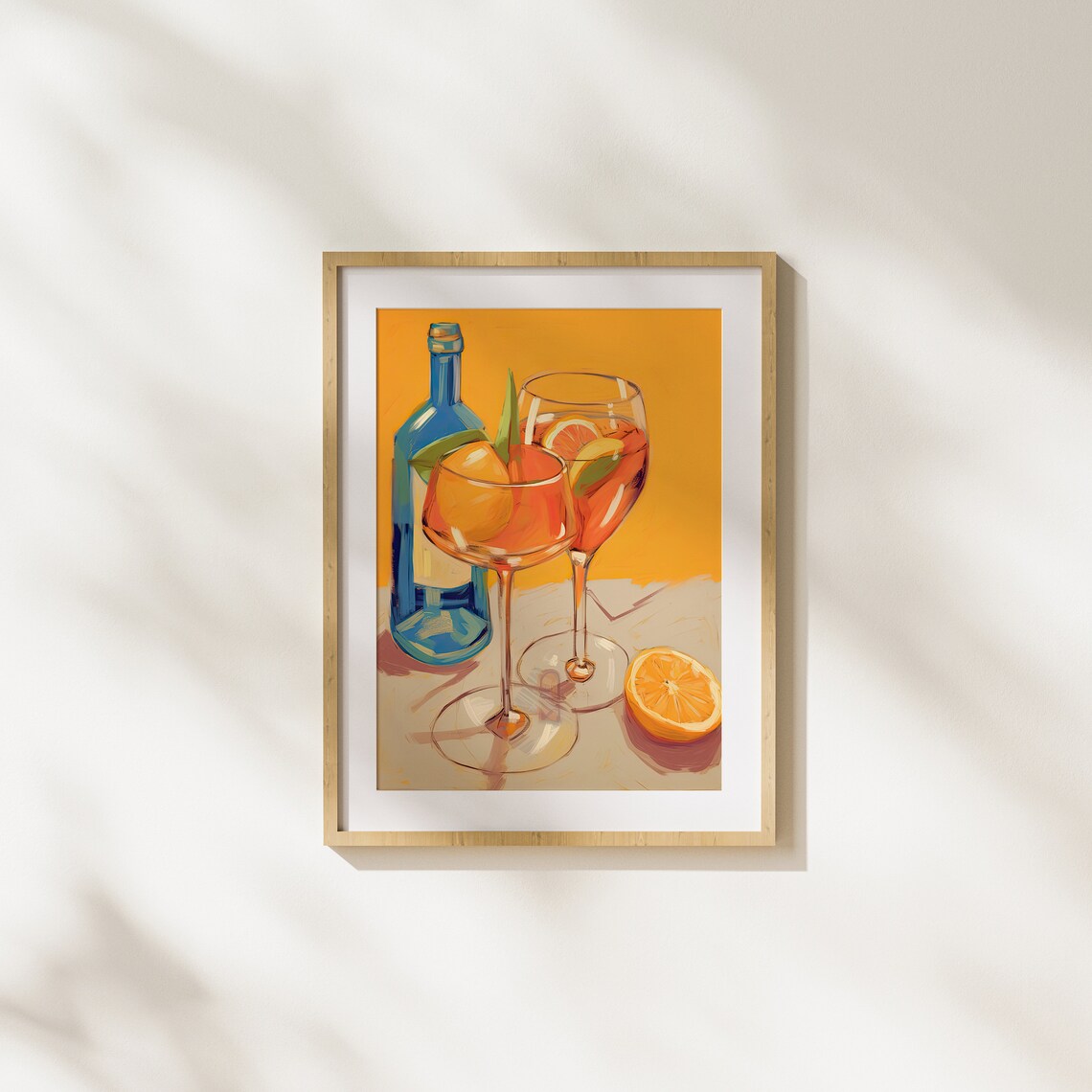 Two Aperol Spritz Glasses Toast Golden Hour Party Art Poster